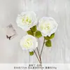 Ramo falso de simulación de color blanco terminado con flores de seda artificial para boda, fila de flores de plástico, arreglo de boda de alta calidad