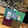 Bolsa de Mão Xiaohongshu, Produtos Estilo Tailandês, Nova Bolsa Tote Transversal de Tecido Artesanal para Armazenamento para Mulheres, Cesta de Mercado