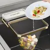 Prateleira de escorredor multifuncional fácil de usar para o lado da pia da cozinha, cesta para lavar vegetais, lavagem de vegetais, recomendação de coisa boa, artefato, arame de ferro