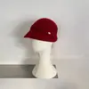 Chapéu de Equitação de Lã Estilo Intelectual Fumeng para Mulheres Outono Inverno Boina Reta Retrô Chapéu Balde Quente Versátil