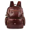 Mochilas Personalizadas de Couro Genuíno, Série Leve, Mochilas de Couro Oleado e Encerado, Mochilas Casuais Unisex Estilo Coreano, Fábrica