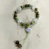 Pulseira de Cerâmica Jingdezhen Pulseira Estilo Étnico Joia de Círculo Único Pulseira de Contas com Fio Elástico Feito à Mão Fabricante Fornecedor