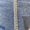 Cadena de Diamantes Soldada de Cinco Filas Diagonales Más Vendida una Cadena de Garras de Diamante para Ropa, Zapatos, Sombreros, Joyería Hecha a Mano de Bricolaje, Accesorios Electroplateados