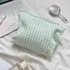 5792 Novo Estilo Fresco Xadrez Portátil Bolsa de Armazenamento para Cosméticos, Grande Capacidade Bolsa de Higiene Pessoal e para Retoques de Maquiagem de Viagem