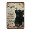 Pôsteres Retrô Mais Vendidos da Amazon, Animais de Desenho Animado, Gatos, Pinturas em Placa de Alumínio Estanhado, Pôsteres, Pinturas Decorativas Transfronteiriças para Casa Banheiro