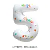 Globos blancos con números impresos de 32 pulgadas para la decoración de la primera fiesta de cumpleaños de niños, accesorios para fotos y arreglo de escena