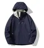 Otoño Invierno Exterior Hombres y Mujeres Cortavientos Impermeable Montañismo Capucha Desmontable Chaqueta Fina Tela Oxford Casual Chaqueta de Trekking