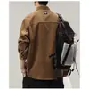 Moda Outono Masculina Estilo Hong Kong Roupa de Trabalho Camisa de Veludo Cotelê para Adolescentes, Jaqueta Elegante e Casual de Manga Longa