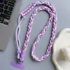 Cuerda Trenzada de Tres Hilos de Colores para Niñas, Correa Diagonal, Correa Ajustable Anti-Pérdida, Cuerda para Llavero, Cordón Grueso para Teléfono Móvil