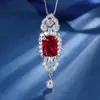 Nuevo 2023 fondo de cobre chapado en oro simulación paloma sangre roja corindón temperamento fresco traje colgante anillo 10*14