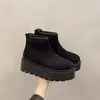 Botas de nieve para mujer Birkenstock, suela gruesa, nuevo estilo invierno 2026, versátiles, de moda, forradas de felpa, engrosadas, cálidas, botines, botas de algodón