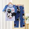 Pijamas Infantis 2026 para Meninos e Meninas, Calça Longa e Manga Curta de Verão, para Crianças Maiores e Meninas Pequenas, Conjuntos de Casa com Ar Condicionado Atacado