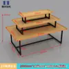 Expositor Promocional Papelería Isla para Madre y Bebé Apilador Gabinete de Exhibición de Cosméticos de Alta Calidad Mesa Flujo de Tres Niveles Estantería de Acero y Madera