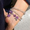 Pulsera de Plata 925 Vidrio Luz Azul Completa de alta calidad Piedra Luna Gris Amatista