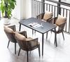 Mesas e Cadeiras de Rattan Personalizadas para Pátio Externo, Cadeiras para Loja de Chá com Leite em Vilas Externas com Combinação de Mesa de Café, Móveis Externos
