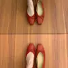 Zapatos Planos de Ballet Chuyuji Estilo Dulce Francés Lunares Moño para Mujer Cuadrados Planos Slip-On