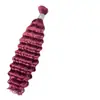 Extensões de Cabelo Onda Profunda de Cabelo Cru, Pacotes de Cabelo, Cabelo Humano Real, Trançando Cabelo Humano