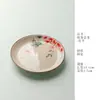 Padrão de Peônia Pintado à Mão em um Suporte Redondo para Bule de Chá Feito de Cerâmica de Jingdezhen com Cor Sob Esmalte, Suporte para Bule de Chá de Argila Roxa, Bandeja Seca para Chá