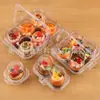 Caixa de Embalagem Personalizada para Cupcakes, Bandeja de Plástico Transparente para Tarteletes de Ovo, Caixa de Embalagem Espessa de Peça Única/Duas Peças para Muffins
