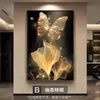 Pintura decorativa moderna de borboleta de luxo leve para sala de estar, arte de parede para hall de entrada, mural de alta qualidade para corredor de frente para a porta