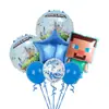 Conjunto de Balões de Folha de Alumínio Menino Pixelado de Jogo Desenho Animado Minecraft Conjunto para Festa de Aniversário Infantil
