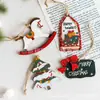 Decoración Navideña de Año Nuevo Transfronteriza 2022 Colgante de Árbol de Navidad de Madera Pintada Colgante Regalo de Navidad para el Hogar y los Niños