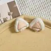 Diadema de orejas de conejo y gato de algodón de felpa de dibujos animados, accesorios para sombrero DIY, accesorios para ropa