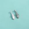 Pingente de Pena em Prata de Lei S925 Pulseira de Corda Trançada Feita à Mão DIY Pulseira de Cristal Colar Pingente de Pena Acessórios Estilo Coreano