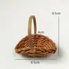 Mini Cesta de Mimbre, Cesta Pequeña, Cesta de Juguetes, Cesta Decorativa de Mimbre para Micro Paisajismo, Cesta Portátil Extra Pequeña
