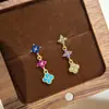 Pendientes de Trébol de la Suerte de Moda para Mujer con Diseño Único y Pendientes de Flor Ins