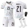 25-26 Portugal Uniforme de Fútbol para Niños Set B Cuota No. 7 Jersey de Ronaldo 21 Uniforme de Entrenamiento Ruota