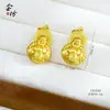 Amuleto de Buda Colgante de Oro Arena Cobre Pulido Electrochapado Oro Chapado Buda Maitreya Estilo Chino Retro Lujo Ligero Versátil Collar