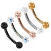 Comercio electrónico transfronterizo nuevo joyería para perforación de cejas y uñas multicolor arcilla blanda bola de diamante 3MM1.2 clavo para cejas anillo para cejas Amazon