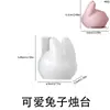 Portavelas Adorno de Conejo de Pascua de Amapola Molde de Silicona Base para Velas de Aromaterapia DIY Molde de Yeso de Conejo