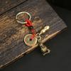 Llavero con colgante de coche Xiangyun Hulu de cobre y latón para hombre y mujer, con forma de moneda de la fortuna, estilo vintage de los cinco emperadores.