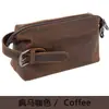 Bolsa de Higiene Pessoal Retro em Couro Crazy Horse da Amazon Bolsa de Armazenamento Multifuncional em Couro Genuíno Couro Bovino de Primeira Camada Bolsa de Mão Masculina