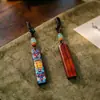 Amuleto anti-pérdida de sándalo pintado a mano, colgante para número de teléfono y llave de coche, llavero grabado, cordón para colgar y amuleto para la buena suerte en todos los empeños