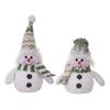 Venta Caliente Transfronteriza Arreglo de Ambiente Navideño Adornos de Nieve de Invierno Muñeco con Gorro de Punto Verde Navideño con Luz