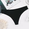 Tanga de comercio transfronterizo caliente de una pieza de Seda de Hielo sin costuras con espalda en T cómoda de color sólido de cintura baja para mujer