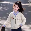 Camisa POLO Personalizada Versátil Dulce Elegante para Niños Medianos y Grandes Top Falso de Dos Piezas Conjunto de Pantalones de Mezclilla Dulces Estilo Coreano para Niñas
