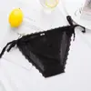Calcinhas de Renda, Calcinhas Transparentes Ultra-Finas Femininas com Cadarço e Renda Vazada de Cintura Baixa