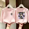 Camiseta de manga larga para niña, nuevo modelo otoño 2026, camiseta básica de algodón puro para niñas, top de cuello redondo para niños mayores