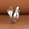 Deseo transfronterizo Pareja europea y americana Nuevo abrazo Anillo abierto Personalidad simple Anillo de nicho Venta al por mayor Entrega