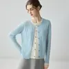 Cárdigan de cachemira para mujer con cuello redondo, abrigo de manga larga de dos piezas simuladas, nuevo diseño de bloques de color otoño e invierno, suéter cálido y moderno