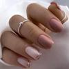 Manicura rosa macaron puro deseo longitud media estilo europeo y americano ins hueca francesa nube blanca floreciente manicura usar uña