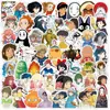 50 Adesivos de Anime Japonês Desenho Animado Transfronteiriço Hayao Miyazaki para Decorar Cadernos, Pastas e Agendas, Decalques à Prova d'Água