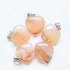 Joia Pingente de Coração 2cm Cristal Ágata Pedra Natural Colar Brincos Pingente em Forma de Coração DIY Presente para Casal