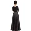 Traje Negro de Actuación Coral para Anfitriona y Director, Banquete de Competencia Escénica Vestido Largo de Noche para Adultos
