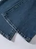 Jeans de Nuevo Estilo Azul Lago de Cintura Alta Ajustados con Pierna Ancha para Figuras Petite que Hacen que las Piernas se Vean Más Largas