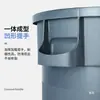 Cubo de basura redondo grande gris, papelera sanitaria grande para exteriores, cubo de basura redondo con ruedas para cocina comercial